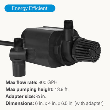 800 GPH Hydroponics & Aquaponics Water Pump