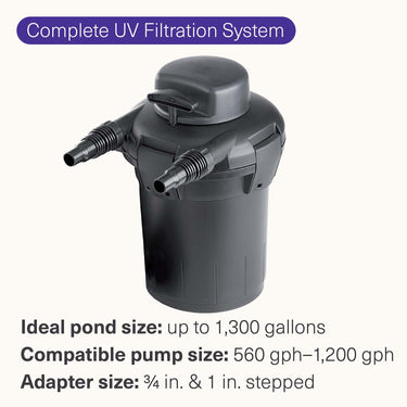 Pressurized UV Pond Filter